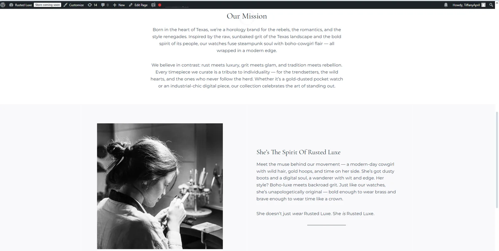 Rusted Luxe brand inspiration and visual direction