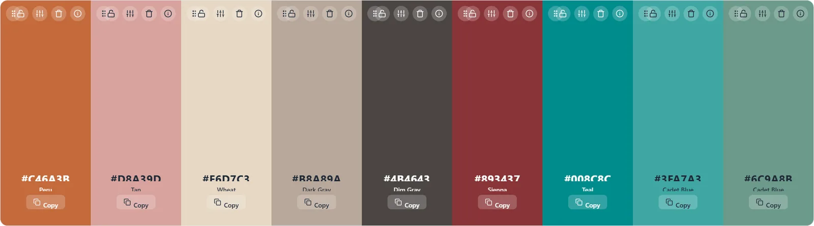 Rusted Luxe earth-tone and metallic color palette